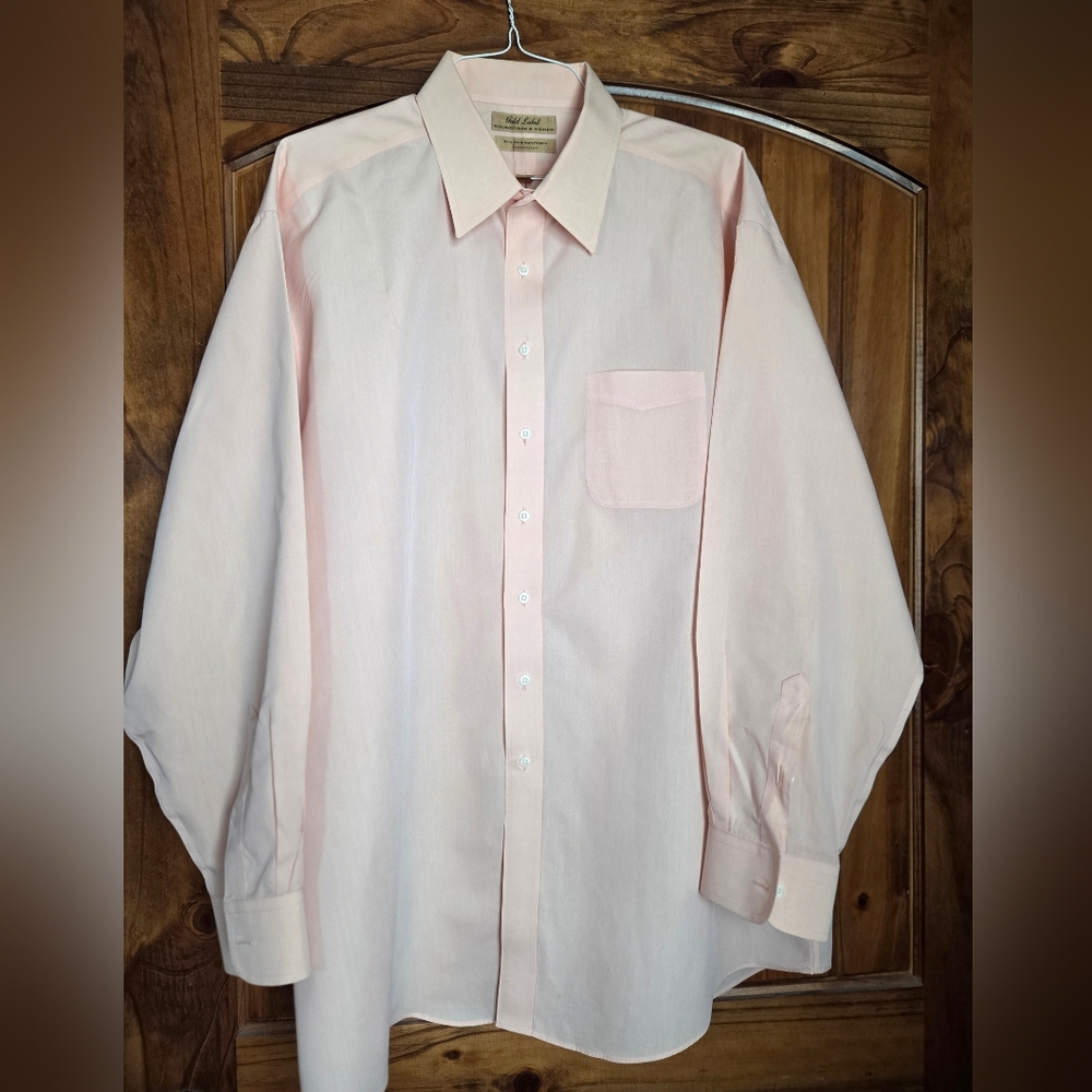Men's Orange Dress Shirt Roundtree & Yorke XLT